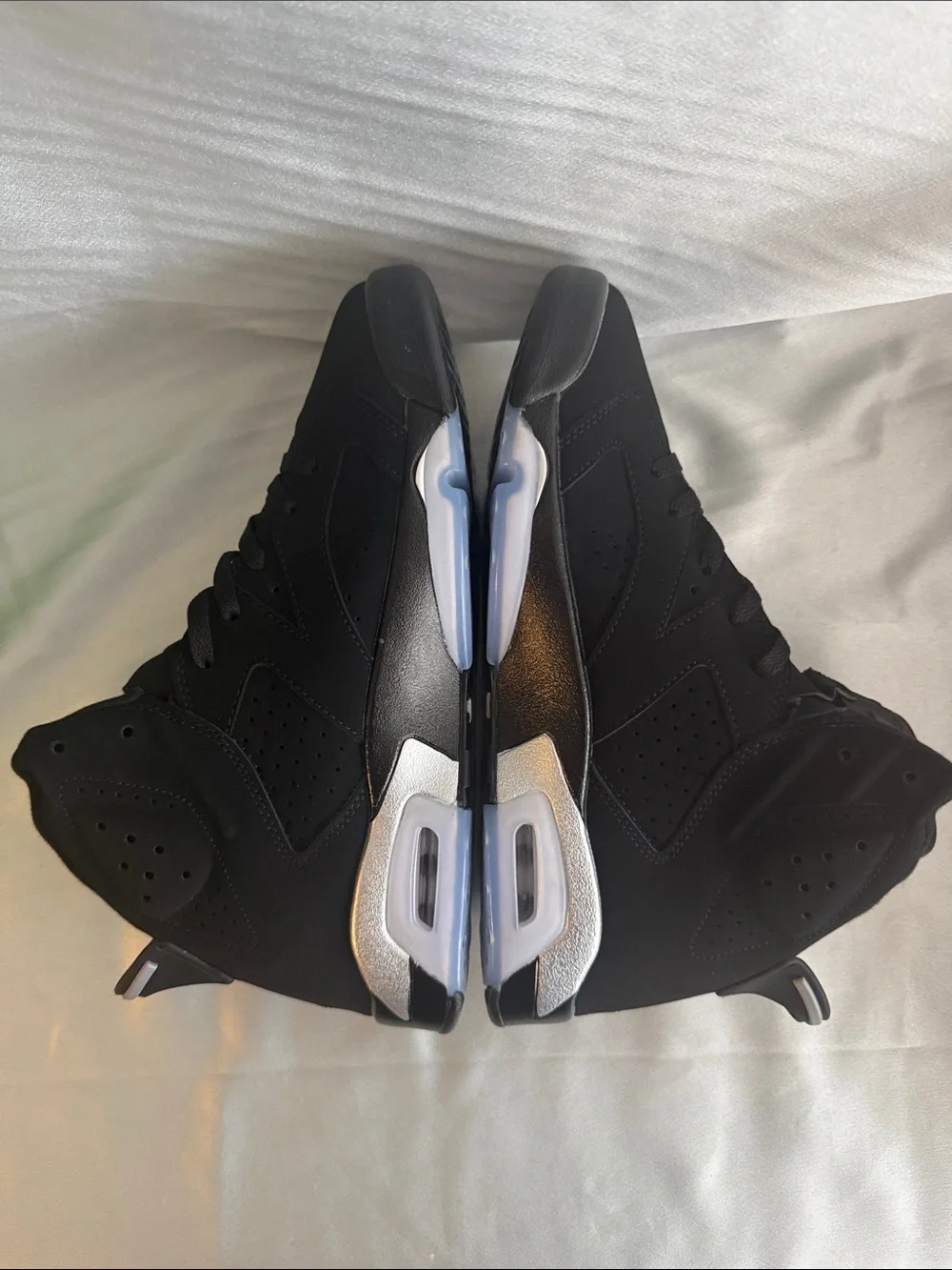 New! Air Jordan 6 Retro 'Chrome' features a sleek black nubuck upper!